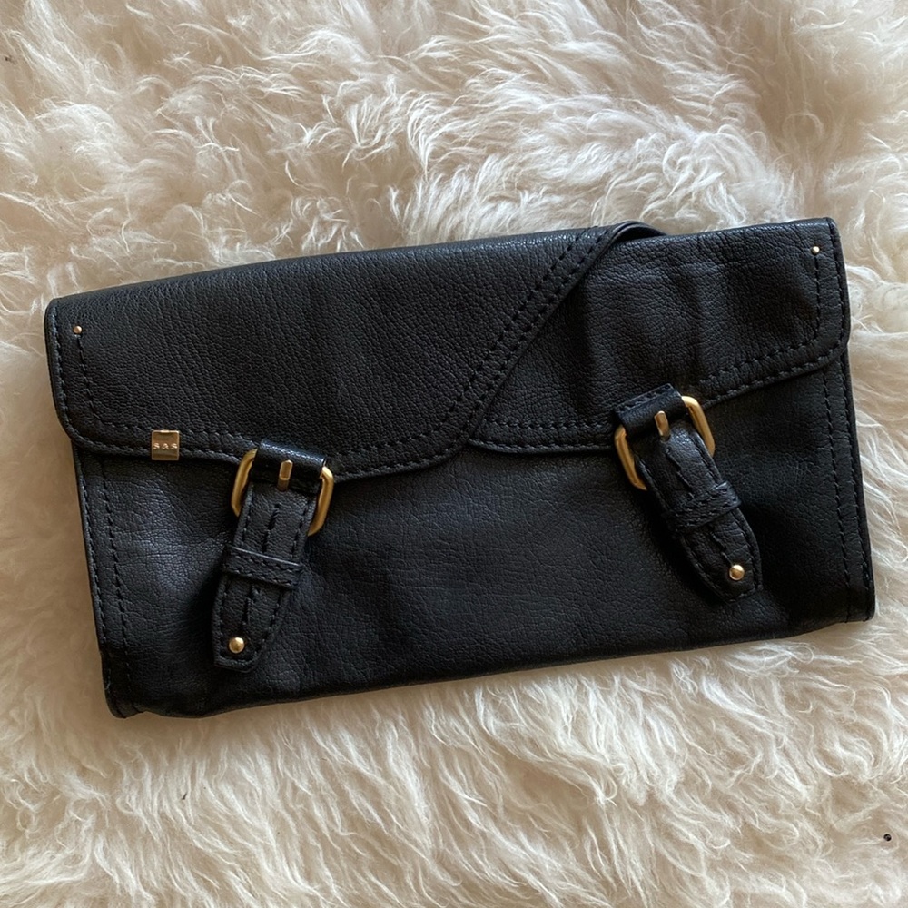 Black Leather Clutch from Anthropologie